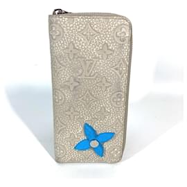 Louis Vuitton-Louis Vuitton Taurillon Climbing Zippy Wallet-Blue,Beige