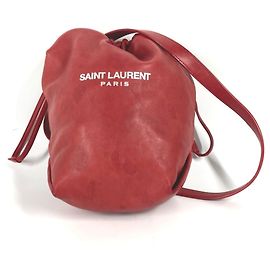 Borsa a spalla Teddy Small Chain di Saint Laurent Rosso