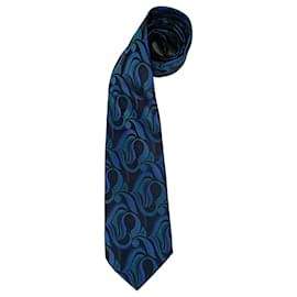 Gianni Versace-Blue and black tie Gianni Versace vintage Eighties-Black,Blue