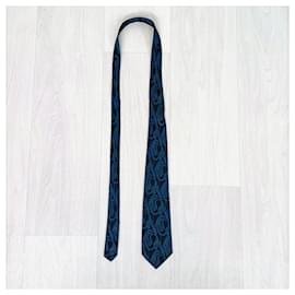 Gianni Versace-Blue and black tie Gianni Versace vintage Eighties-Black,Blue