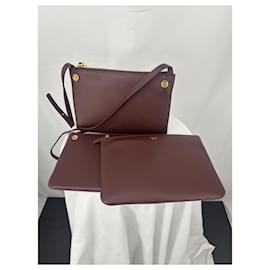 Céline-Trio-Dark red,Gold hardware