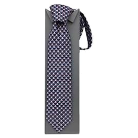 Hermès-Hermes Navy Silk Cravat-Navy blue