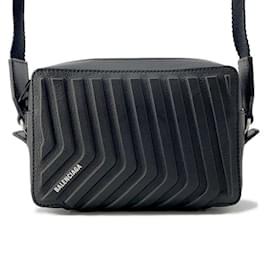 Balenciaga-Balenciaga Black Leather Shoulder Bag-Black