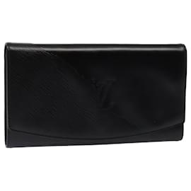Louis Vuitton-LOUIS VUITTON Opera Line Aegean Clutch Bag Leather Black M63962 LV Auth ep5461-Black