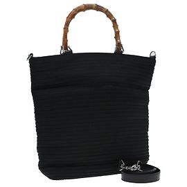 Borsa a Spalla GUCCI Bamboo Nylon 2way Nera 002 1998 0441 Auth ti2050 Nero