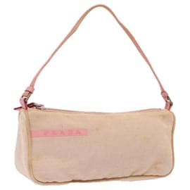 Prada-PRADA Sports Accessory Pouch Canvas Pink Silver Auth mr441-Silvery,Pink