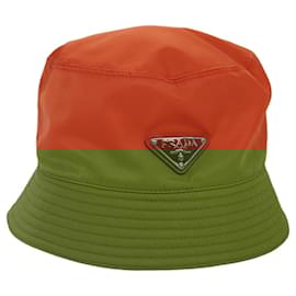Prada-PRADA Bucket Hat Nylon L Orange Auth 88334-Orange