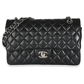 Chanel-Chanel Black Quilted Lambskin Medium Classic Double Flap Bag-Black