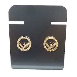 Fendi Bronze Ohrringe mit Zirkon Andere