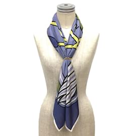 Hermès-Hermes Smooth Carré 90 Quadrige Horse Pattern Scarf-Purple,Khaki