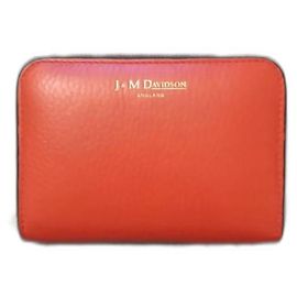 Autre Marque J & M Davidson ENGLAND Orange Leather Wallet Orange