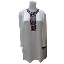 Vestido Etro de seda e viscose bordado com detalhes de pérolas Multicor