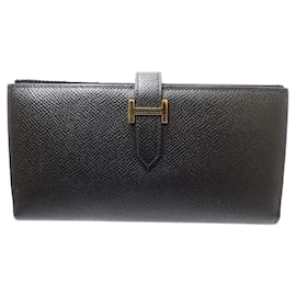 Hermès-Hermes Long Wallet Bearn Soufflet-Black