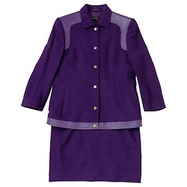 Tailleur viola Escada con inserti in pelle Viola scuro