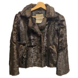 Giacca in pelliccia sintetica Moschino Couture Marrone Nero Marrone scuro