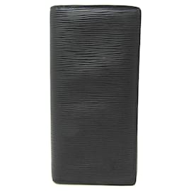 Louis Vuitton-Louis Vuitton Epi Brazza Wallet-Black,Navy blue