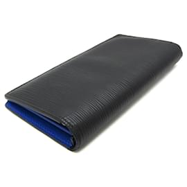 Louis Vuitton-Louis Vuitton Epi Brazza Wallet-Black,Navy blue