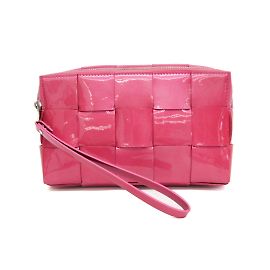 Bolsa clutch de couro Bottega Veneta Cassette para mulheres Rosa