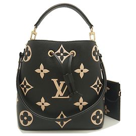 Louis Vuitton Bicolor Monogram Empreinte NeoNoe MM Handbag Black Beige