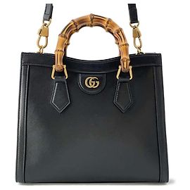 Borsa tote Gucci Diana Small con manico in bambù Nero