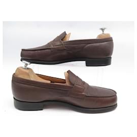 JM Weston-JM WESTON SHOES LOAFERS 180 7.5C 41 41.5 FINE LIZARD LEATHER-Brown