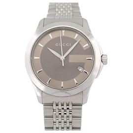 Gucci-GUCCI G-TIMELESS 126.4 38 MM QUARTZ IN PALLADIUM STEEL WATCH-Silvery