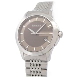 Gucci-GUCCI G-TIMELESS 126.4 38 MM QUARTZ IN PALLADIUM STEEL WATCH-Silvery