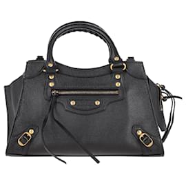 Balenciaga-Balenciaga Small Neo Classic City Hand Bag in Black Calfskin Leather-Black
