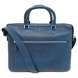 Montblanc-NEW MONTBLANC MEISTERSTUCK SFUMATO SLIM 118328 PETROL BLUE LEATHER BAG-Blue