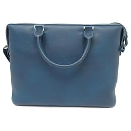 Montblanc-NEW MONTBLANC MEISTERSTUCK SFUMATO SLIM 118328 PETROL BLUE LEATHER BAG-Blue