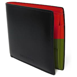 Balenciaga-Balenciaga Essential Square Fold Wallet-Black,Red
