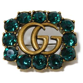 Broche de cristal e strass Gucci GG Marmont Verde