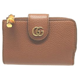 Gucci Bamboo Geldbörse im Querformat Braun