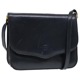 Balenciaga-BALENCIAGA Shoulder Bag Leather Navy Gold Auth bs17168-Golden,Navy blue
