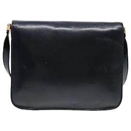 Balenciaga-BALENCIAGA Shoulder Bag Leather Navy Gold Auth bs17168-Golden,Navy blue