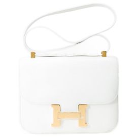 Hermès HERMES Constance Bag in White Leather - 100707 White