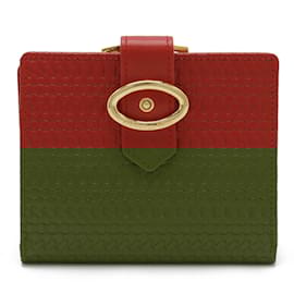 Christian Dior-Christian Dior Bi-fold Wallet in Red Leather-Red