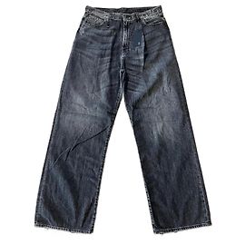 R13 Damon Calça larga plissada Preto