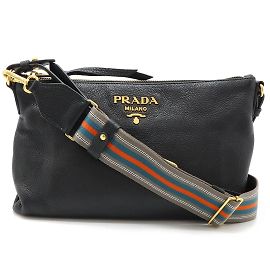 Borsa a Spalla Pochette Prada Vit Daino Nero