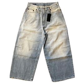 Jean ancho R13 CROP Azul