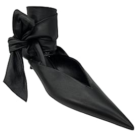 Balenciaga-Balenciaga Black Dance Knife Wrap Around Kitten Heels-Black