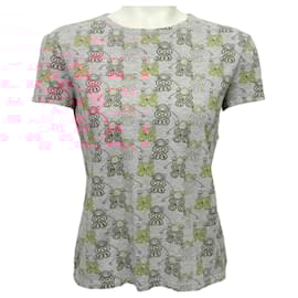 Hermès-Hermes Grey / Pink Print Tee Shirt-Grey