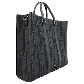 Christian Dior-Christian Dior Trotter East West Canvas Tote Bag-Black