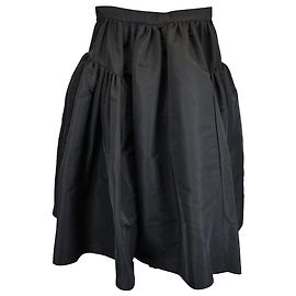 Jupe midi évasée à volants Alexander Mcqueen en polyester noir Noir