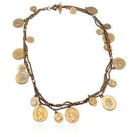 Blumarine Goldene Multi-Münzen-Kettengürtel oder Halskette Golden