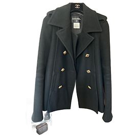 Chanel Black Wool Coat Black