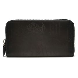 Berluti Itauba Neo Scritto Leather Long Zip Wallet Black