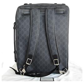 Gucci-Gucci GG Supreme Handbag Backpack-Brown