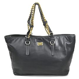 Schwarze Lederhandtasche Dolce & Gabbana Schwarz