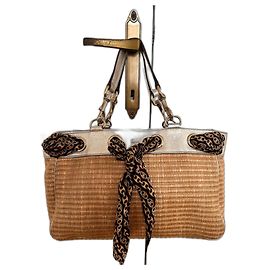 Borsa tote Positano Gucci Marrone Beige Metallico Gold hardware